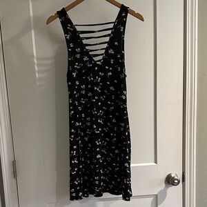 Rue21 Black Floral Backless Dress